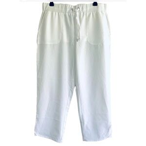 Chico’s Zenergy Pants White Cropped Capri 8 Pull On Stretch
